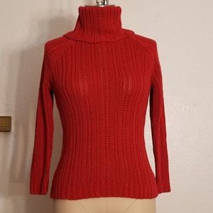 Rust Orange Turtleneck Sweater Size XS